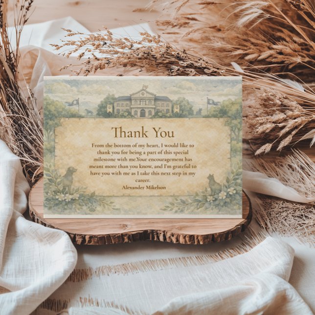 Classic Veterinary School Graduation Dankeskarte (Von Creator hochgeladen)