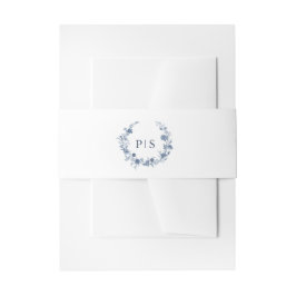 Classic Victorian Blue French Garden Chic Wedding Einladungsbanderole