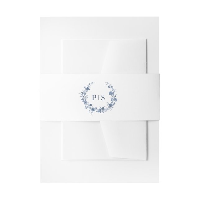 Classic Victorian Blue French Garden Chic Wedding Einladungsbanderole (Vorderseite Beispiel)