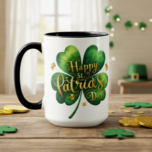 Classic Vierblättriges Kleeblatt Happy St Patrick' Tasse