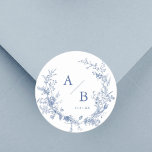 Classic Viktorianisch French Wedding Monogram Napk Runder Aufkleber<br><div class="desc">Classic Viktorianisch French Wedding Monogram Napkins</div>