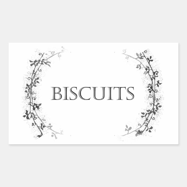 Classic Vine Design Biscuit Jar Labels Stickers (Vorderseite)