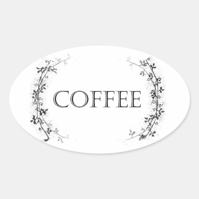 Classic Vine Design Coffee Jar Labels Stickers (Vorderseite)