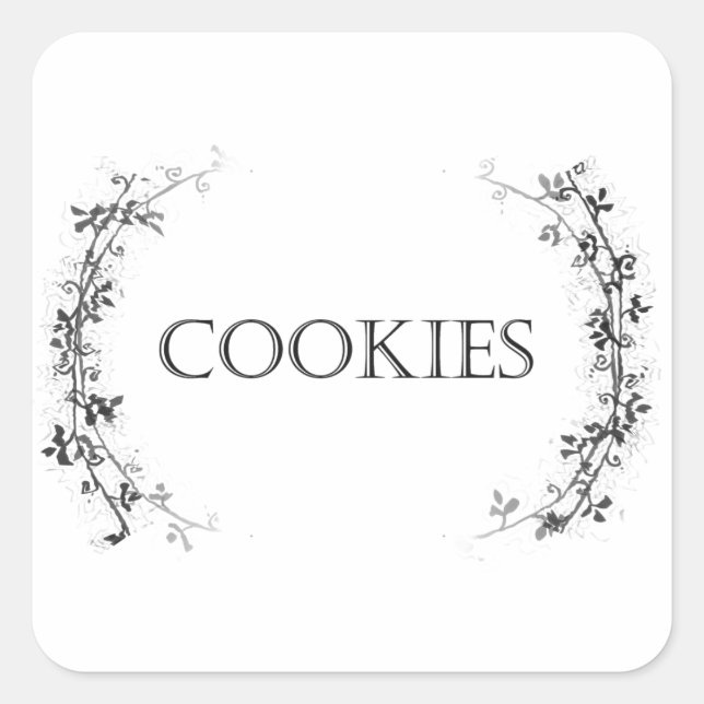 Classic Vine Design Cookie JAR Labels Aufkleber (Vorderseite)