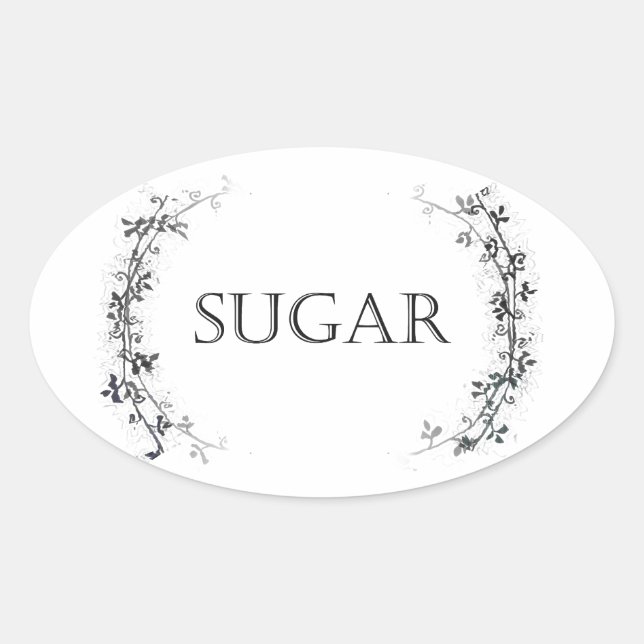 Classic Vine Design Sugar Jar Labels Stickers (Vorderseite)