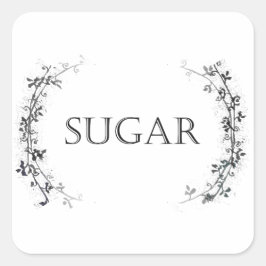 Classic Vine Design Sugar Jar Labels Stickers
