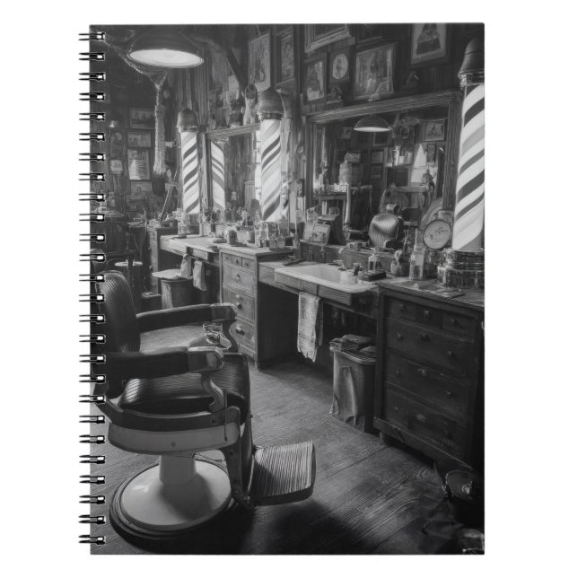 Classic Vintag Barbershop Notebook Notizblock (Vorderseite)
