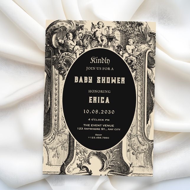 Classic vintage artistic angel baby shower einladung (Von Creator hochgeladen)