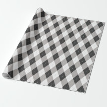 Classic Vintage Black Argyle Plaid Wrapping Paper