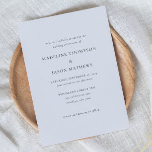 Classic Vintage Black White Wedding Einladung