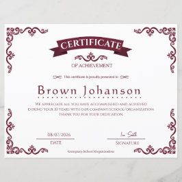 Classic Vintage Certificate of Achievement Elegant