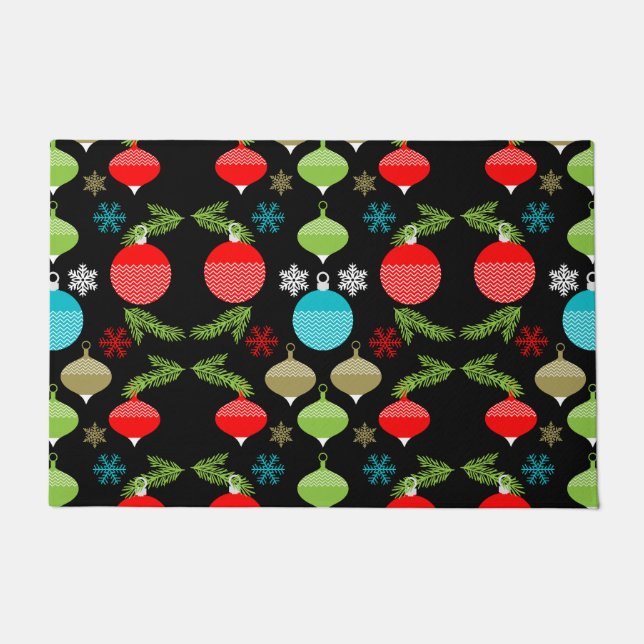 Classic Vintage Christmas Bauble Ornament Fußmatte (Vorderseite)