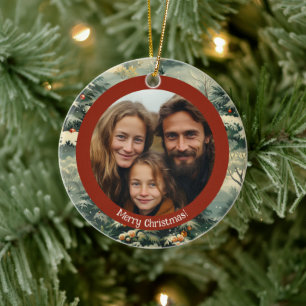 Classic Vintage Christmas Tree Foto Weihnachten Keramik Ornament