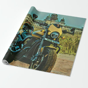 classic vintage motorcycle gift geschenkpapier