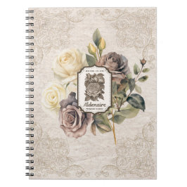 Classic vintage rustic kraft paper and lace floral notizblock