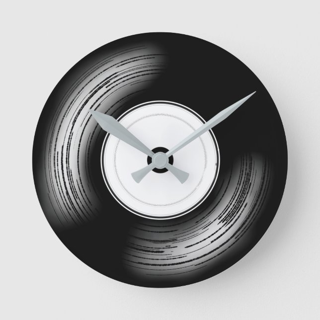 Classic Vinyul Runde Wanduhr (Vorderseite)