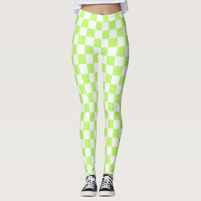Classic visual lime checkerboard  leggings (Vorderseite)