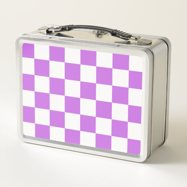 Classic visual magenta checkerboard  metall brotdose (Rückseite)