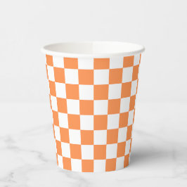 Classic visual orange checkerboard pappbecher
