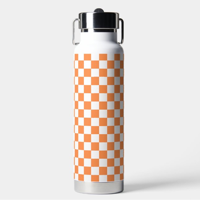 Classic visual orange checkerboard  trinkflasche (Vorderseite)