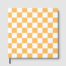 Classic visual peach checkerboard gästebuch