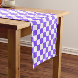Classic visual purple checkerboard kurzer tischläufer