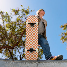 Classic visual salmon checkerboard skateboard
