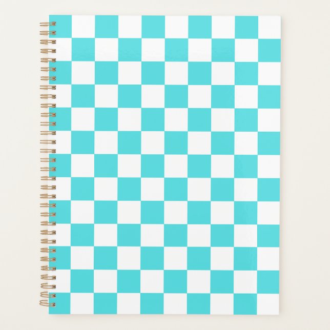 Classic visual turquoise blue checkerboard  planer (Vorderseite)
