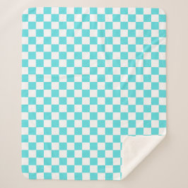 Classic visual turquoise blue checkerboard  sherpadecke