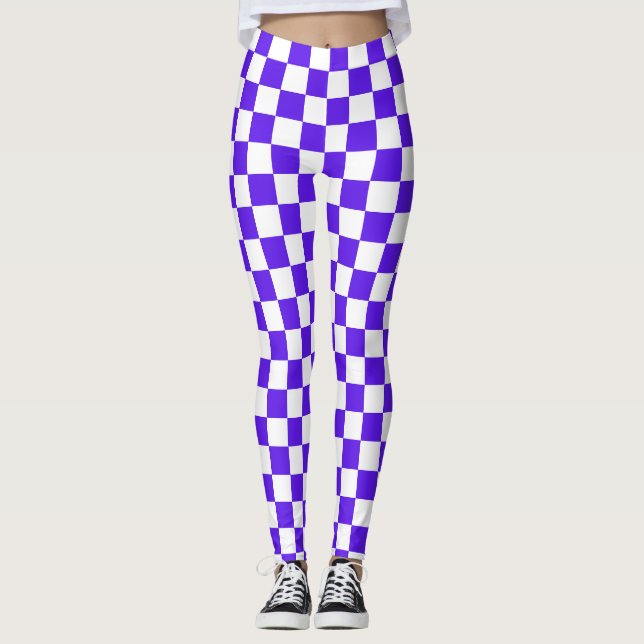 Classic visual violet checkerboard  leggings (Vorderseite)