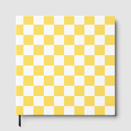 Classic visual yellow checkerboard gästebuch