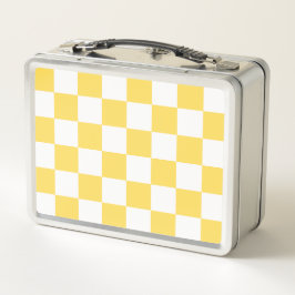 Classic visual yellow checkerboard metall brotdose