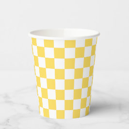 Classic visual yellow checkerboard pappbecher