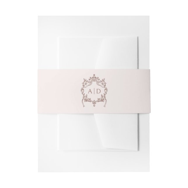 Classic Wappen Wedding Monogram Einladungsbanderole (Vorderseite Beispiel)