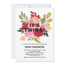 Classic Watercolor Blume Twins Baby Dusche