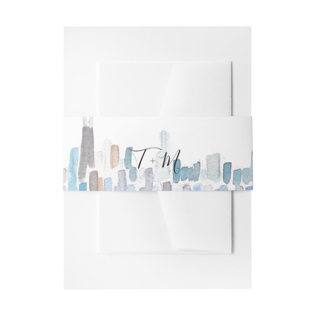 Classic Watercolor Chicago Skyline Belly Band (Vorderseite Beispiel)