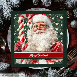 Classic Watercolor Santa Claus Holiday Napkins Serviette