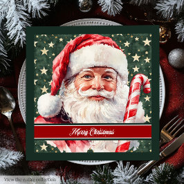 Classic Watercolor Santa Claus Holiday Napkins Serviette