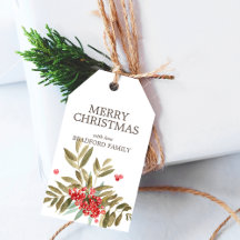 Classic Watercolor Weihnachtsberries Personalisier