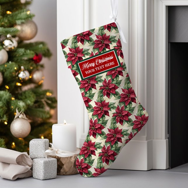 Classic Watercolor Weihnachtsgebäck Personalisiert Großer Weihnachtsstrumpf (Classic Watercolor Christmas Stocking Personalized)