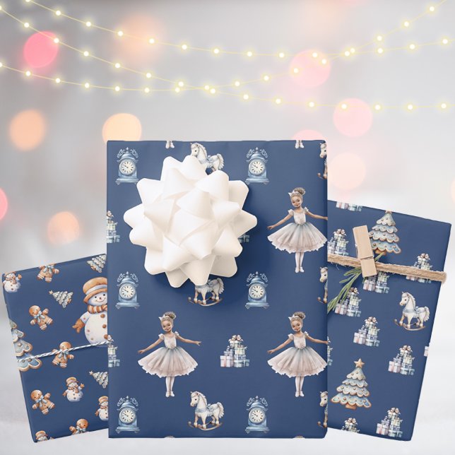 Classic Watercolor Weihnachtsmuster Geschenkpapier Set (Von Creator hochgeladen)