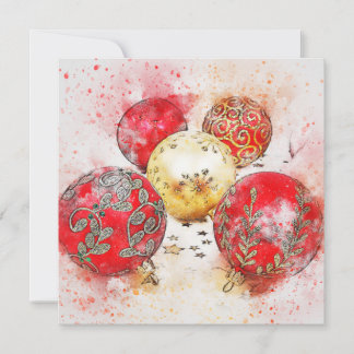 Classic Watercolor Weihnachtsschmuck Feiertagskarte