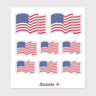 Classic Waving American Flag Stickers Aufkleber