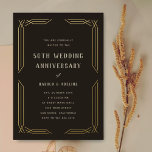 Classic Wedding Anniversary Gold Foil Einladung<br><div class="desc">Eine schöne und klassische Einladung mit Cremes und Goldfolienelementen. Ideal für eine feierliche und elegante Hochzeit mit einer Art Deko Drehung.</div>