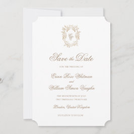 Classic Wedding Crest Save The Date Invitation Einladung