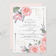 Classic Wedding Elegante Wasserfarbe Rosa Rosen