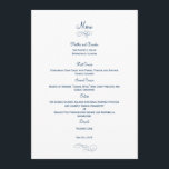 Classic Wedding Menu Card - (Marine) Menu Cards Menükarte<br><div class="desc">Die klassischen Speisekarten sind raffiniert und mit viel Charme gestaltet und sorgen für eine elegante Touch. Erhältlich in verschiedenen Farben. Auf Anfrage können Sie auch die passenden Farben auswählen.</div>