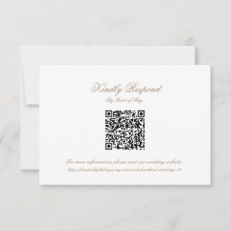 Classic Wedding Monogram Crest QR code RSVP Card