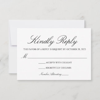 Classic Wedding Response Card RSVP Karte
