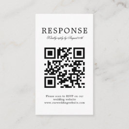 Classic Wedding Rsvp QR Code Begleitkarte